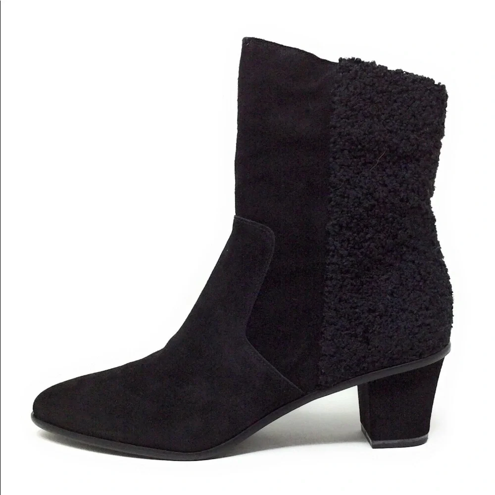 Lori Goldstein Black Suede Coralie Boots Sz 9